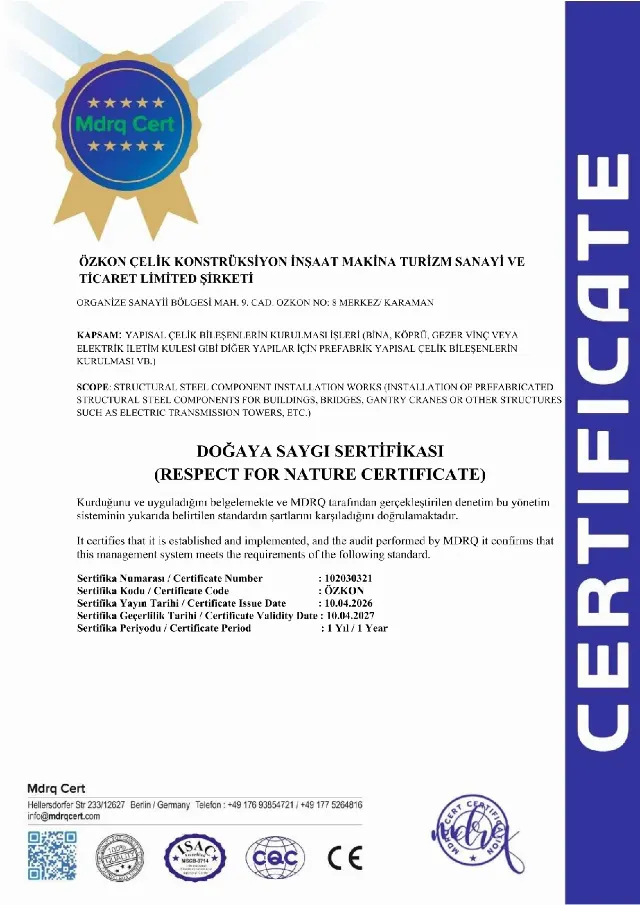 Doğaya Saygı Sertifikası