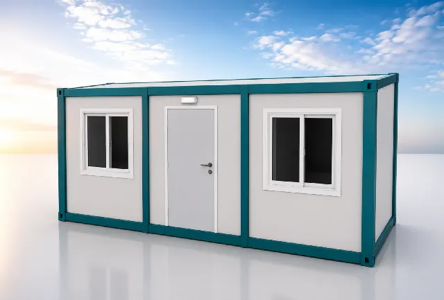 KE015 - Mutfak, WC ve Duşlu Çift Odalı Konteyner Ev