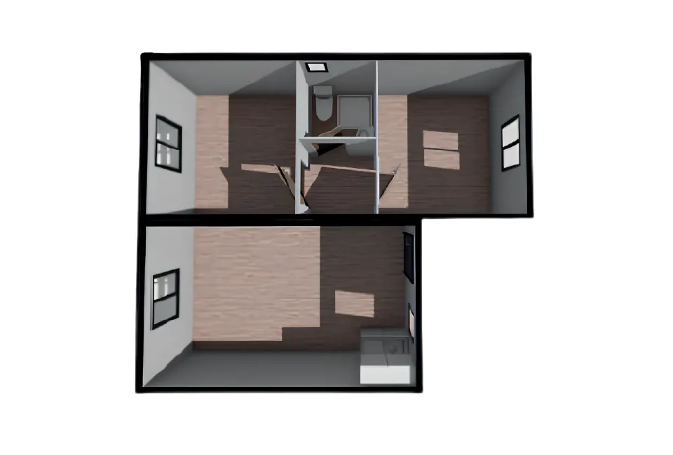 42 m² Birleşim Konteyner Ev - Makas Çatı