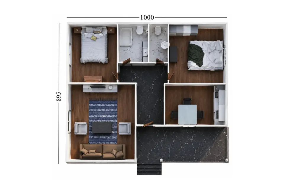 PE017 - 2+1 90 m² Prefabrik Ev