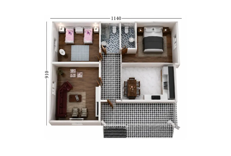 PE023 - 2+1 103 m² Prefabrik Ev