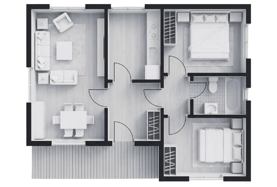 HCE-075 | 75m² Hafif Çelik Prefabrik Ev