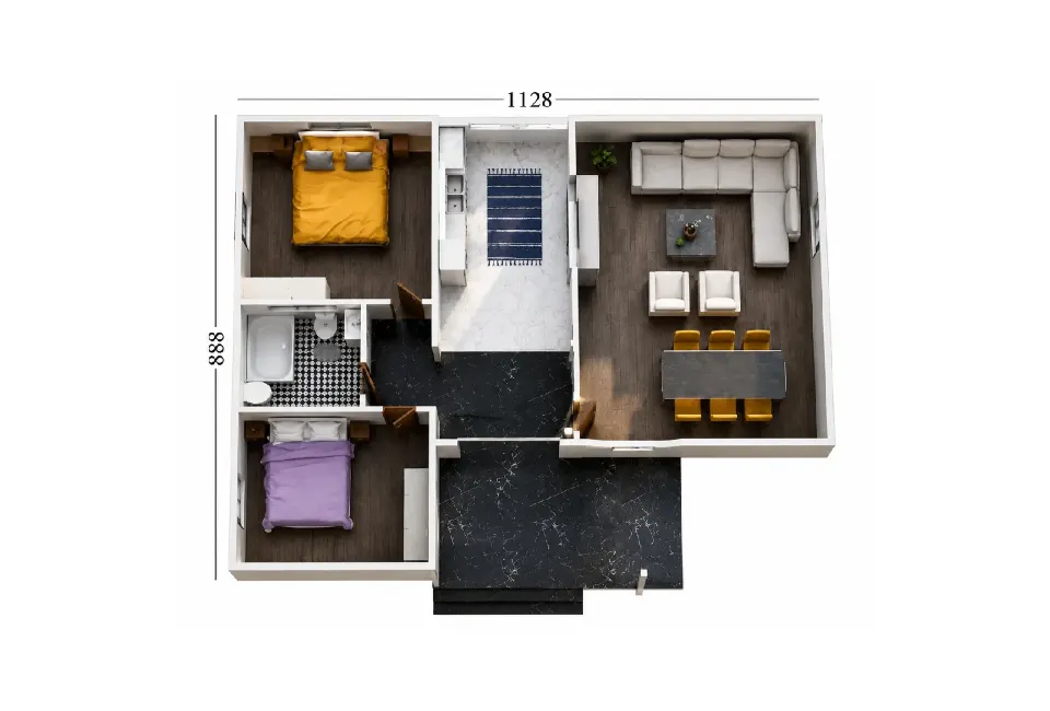PE019 - 2+1 90 m² Prefabrik Ev