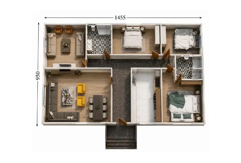 PE027 - 4+1 141 m² Prefabrik Ev