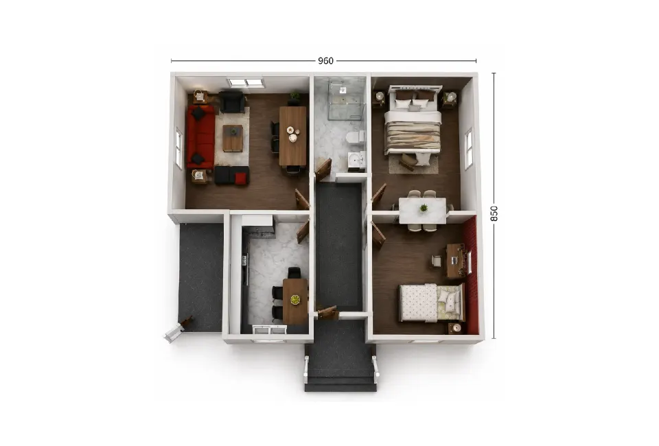 PE012 - 2+1 81 m² Prefabrik Ev