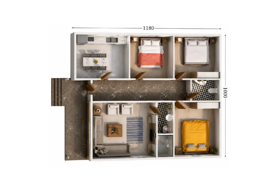 PE026 - 3+1 126 m² Prefabrik Ev